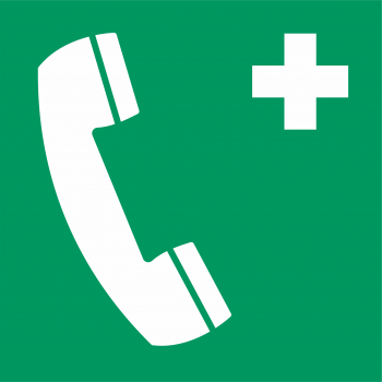 Rettungszeichen E004 Notruftelefon nach DIN ISO 7010 - 12,5mm ( VPE 100 Stück )